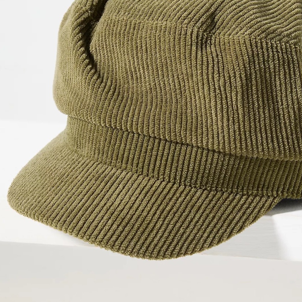 Anthropologie Wyeth Farrah Corduroy Newsboy Cap Olive Green NWT - Picture 12 of 13